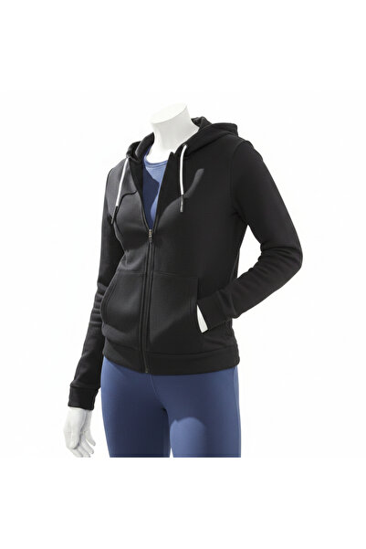 CRIVIT Women's Black Cotton Zip-Up Hoodie