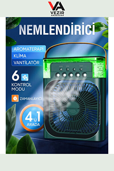 Vezir Aksesuar Hava Soğutucu Mini Klima USB Type-C Sulu Fan Nemlendirici LED ...