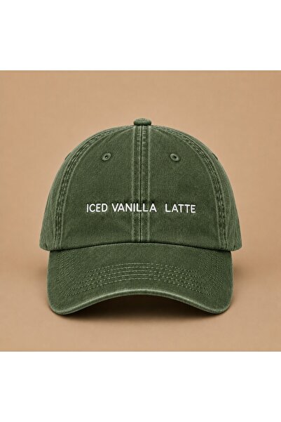 WeavedCo Iced Vanilla Latte Written Vintage Washed Hat