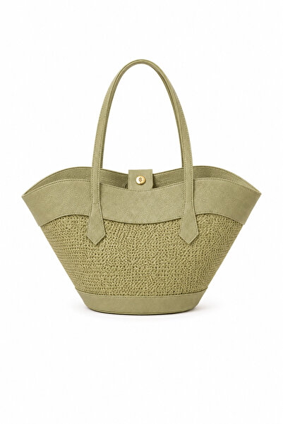 Bags Italia Elegant shopper bag with braided texture and long handles