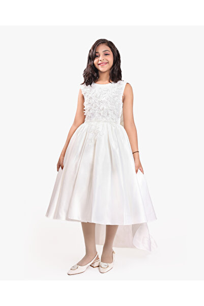 OEMS Vera dress - luxury girl dress with 3d embroidery and elegant back bow -...