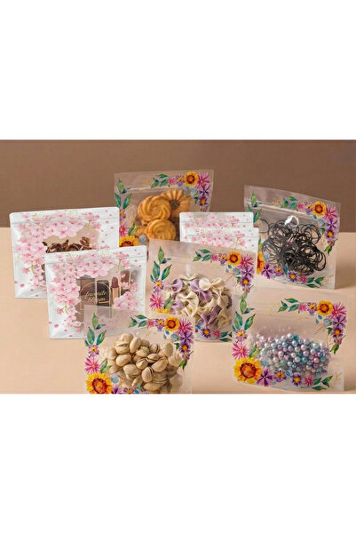 Ark Floral Patterned Lockable Transparent Bag Set - Gift Packaging, Stationer...