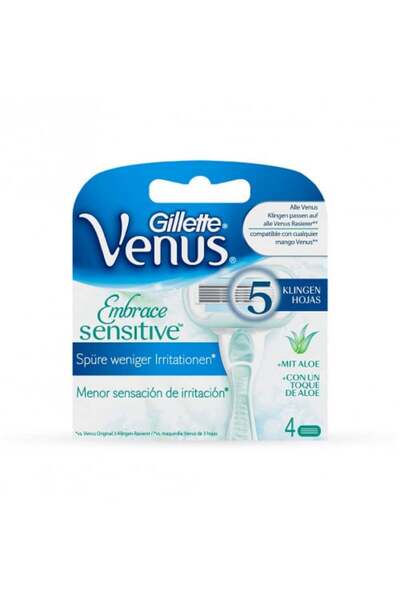 Gillette Venus Embrace Sensitive Women's Razor Heads 4M