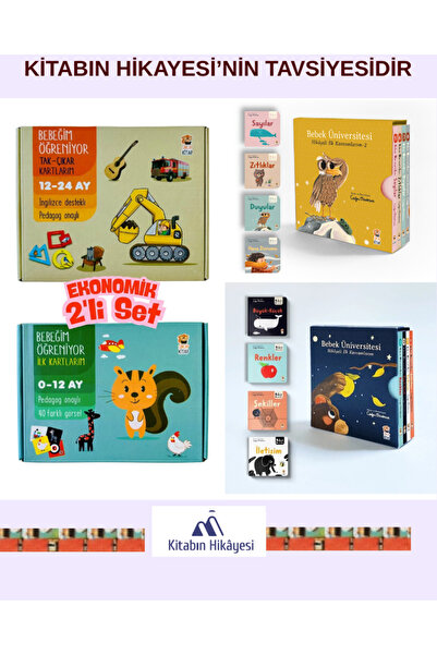 Sincap Kitap Bebek Üniversitesi Set (1-2) Bebeğim Öğreniyor İlk Kartlarım (0-...