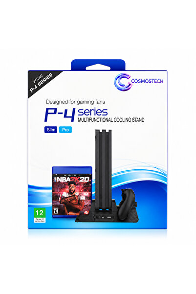 cosmostech PS4 Slim Pro Fanlı Soğutma Standı Çift Kol Şarj İstasyonu Oyun Dis...