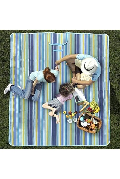 urevo Portable Waterproof Picnic and Beach Blanket, 180x145cm, Green and Blue, Foldable Mat for