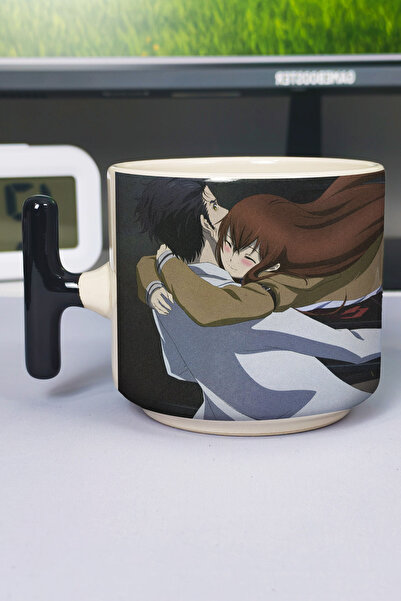 ZipZap Steins;Gate Anime Printed Ceramic Luxury Mug (1 Piece) T-Shaped Specia...