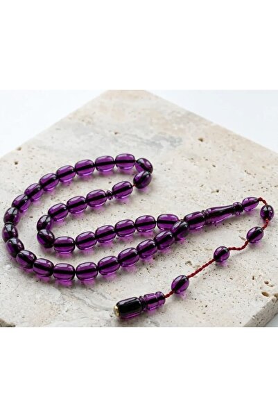 BlackCraft Purple Colored Crimped Amber Rosary