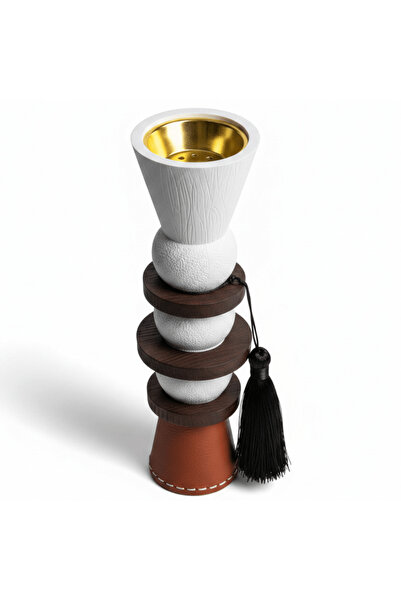 AKDC White & Brown Chalk Arabic Incense Burner 25 cm