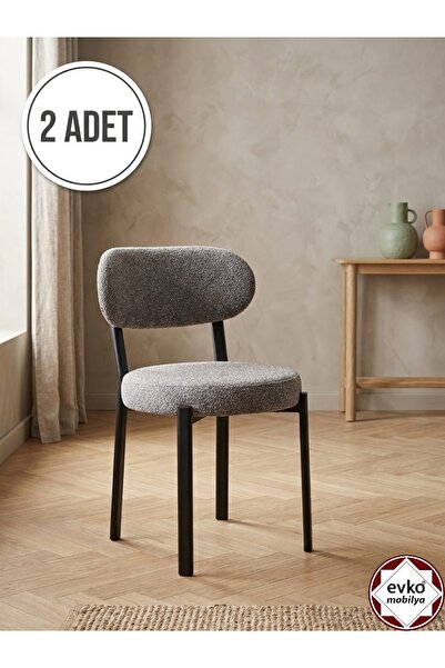 EVKO MOBİLYA Smart Sandalye, Mutfak Salon Sandalyesi, 2 Adet Sandalye, Metal ...