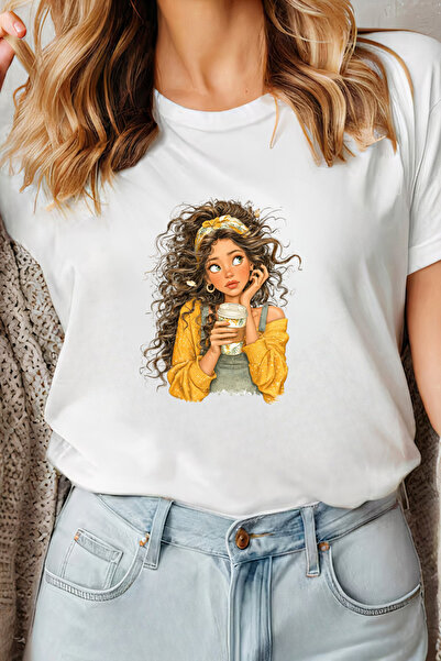 Sarah's Boutique Women's T-shirt – 100% cotton – Curly Latte