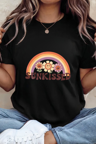 Sarah's Boutique Women's T-shirt – 100% cotton – Sunkissed Rainbow