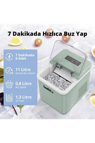 Coolist Clk2Bm 12/24Volt/ 220Volt 1.3 Litre Kompresörlü Otomatik Buz Yapma Ma...