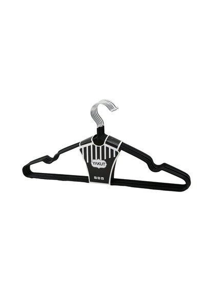 Findit Black 10Pcs Silicone Coated Metal Clothes Hangers (2818)