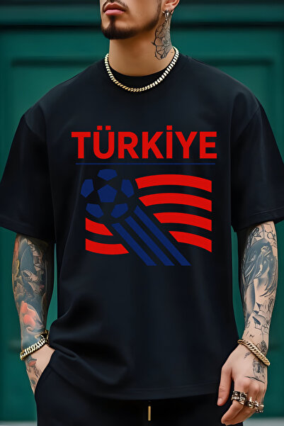 Auryne Jewelry تي شيرت بتصميم خاص لكأس العالم في تركيا للجنسين، مصنوع من القط...