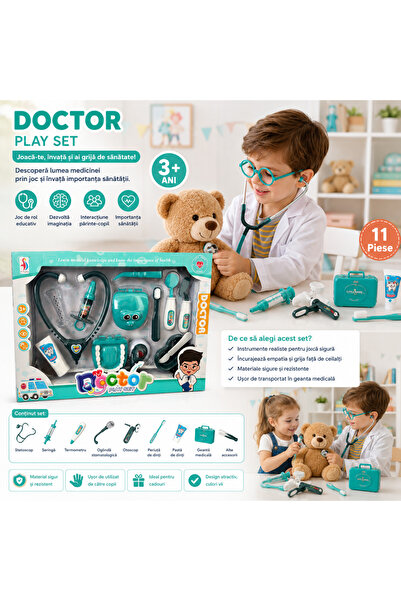 Doctor Set de stomatolog Play Set cu accesorii medicale, joc educativ pentru ...