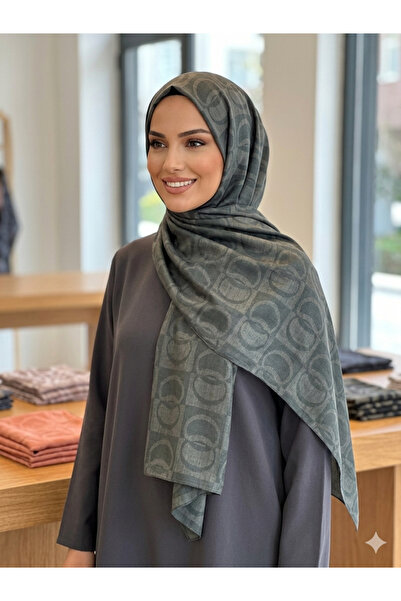 Larissa Scarf Valen İpek Jakarlı Şal Geometri desenli özel dokuma
