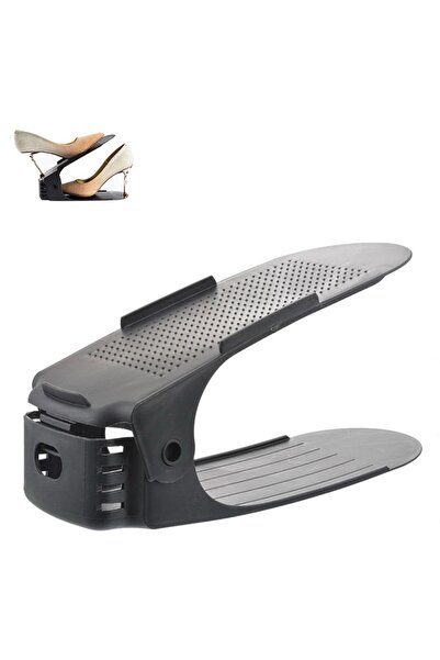 PROCART Shoe organizer, stand for a pair of shoes, adjustable height, black