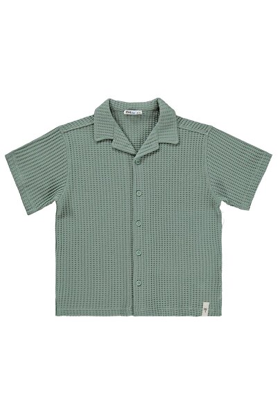 Civil Boys Basic Waffle Shirt for Ages 10-13 - Green