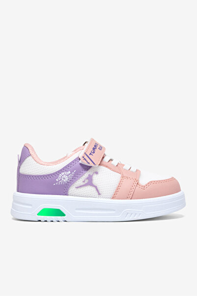 Tonny Black Çocuk Unisex Pudra Lila Beyaz Kauçuk Taban Cırtlı Işıklı Sneaker