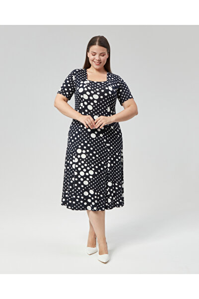SENTEX Square Collar Short Sleeve Women's Dress