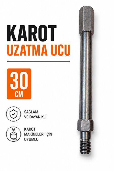 Badem10 Karot Uzatma Ucu 30 Cm Ağır Hizmet Tipi Derin Delme Aparatı Dayanıklı...