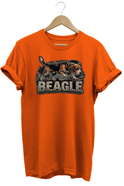 WİDİ Unisex Beagle Printed T-Shirt - Hunter Dogs Series Crew Neck Cotton T-Shirt