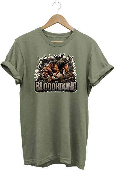 WİDİ Unisex Basset Hound Printed T-Shirt - Hunter Dogs Series Crew Neck Cotto...