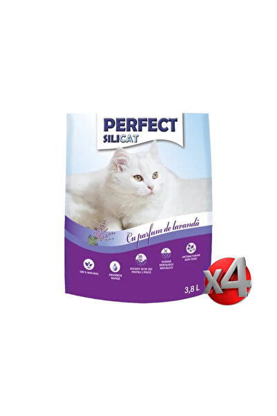 Perfect Silicat Pack of 4 - - Litter box liner 3.8 l lavender
