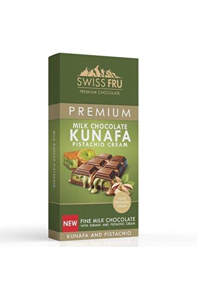 SWISS SwissFru Premium Milk Chocolate Kunafa Pistachio Cream, 150 g (Dubai Ch...
