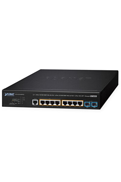 Planet Switch Planet, 8 Gigabit PoE++ ports, 2 10G SFP+ ports, PoE Budget 240...