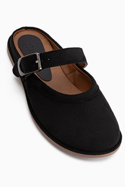 Limoya Cinzia Black Suede Closed-Front Women's Slippers