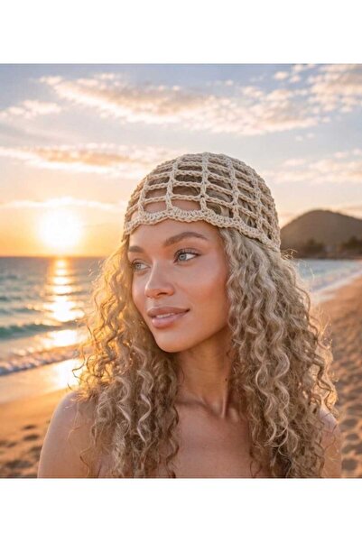 MAKSESUAR 100% Handmade Knitted/Bohemian Mesh Summer Beret, Crochet Hat, Buck...