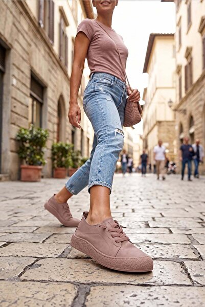 Ayakkabı Fuarı Elit My-232 Women's Genuine Leather Casual Shoes Mink