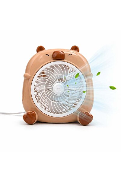 Zenorius Electric Fan 27x25cm Portable, Capybara Model, Plastic Wholesale