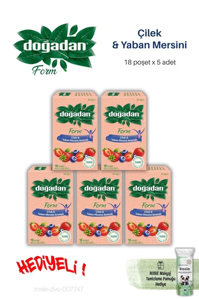 Doğadan 18-Pack X 5 Pieces Form Strawberry & Blueberry and Rosie