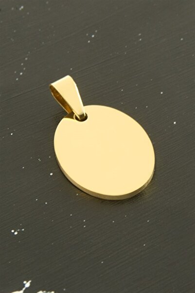 Generic Brand Imprint Steel Pendant 2 cm - Yellow