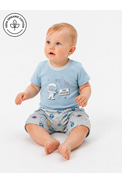 Panfilia 100% Organic Cotton Baby Boy Short Sleeve Pajama Set/ Top and Bottom...