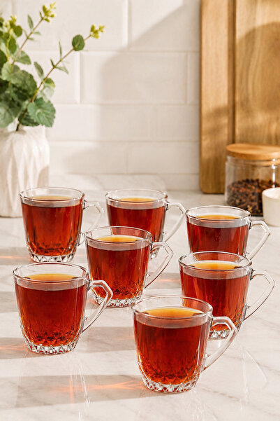 Paşabahçe Mercan 6'lı Cam Kupa Seti 160 cc – Çay, Kahve ve Bitki Çayı Bardağı