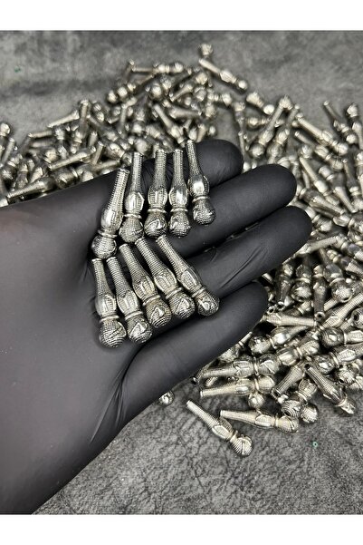 Mos Tespih 10 Pieces of Nickel-Plated High-End Engraved Prayer Bead Imams