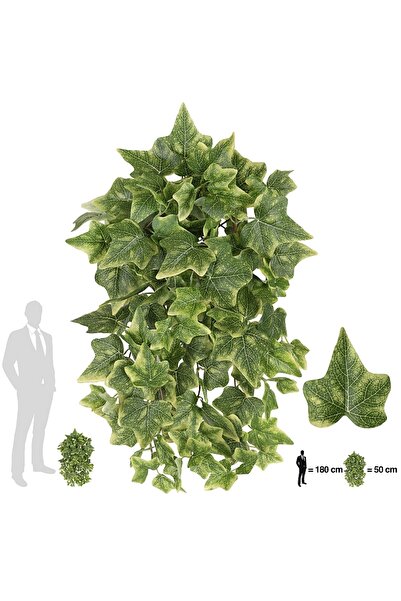 Roberto Rossi Iedera artificiala H50cm cu 128 frunze verde cu crem