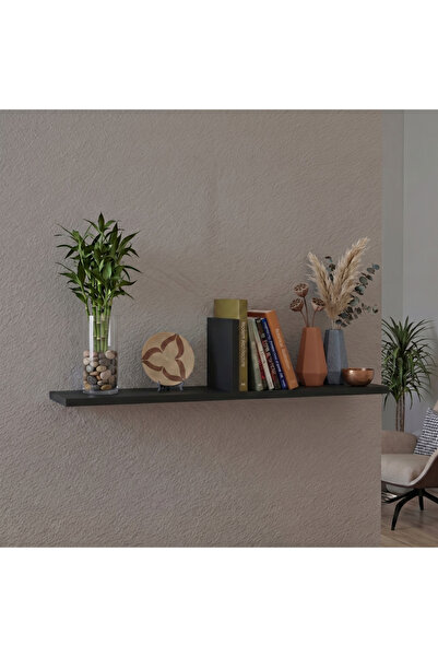 NaturoMobi Nova | 18mm Siyah Dekoratif Duvar Rafı ve Kitaplık | Gizli Tutucul...