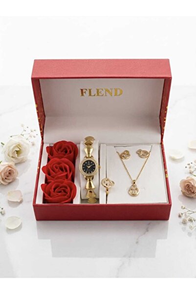 STRIVA Women's Luxury Watch Necklace Ring and Earrings Set in a Gift Box with...