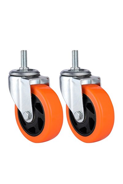 Lawazim BMB 2-Piece 5inch PP Swivel Caster Wheels, M12x25mm Stem, 300kg Total...