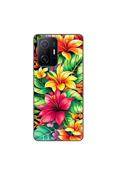 OEM Case compatible with Xiaomi Mi 11T, Mi 11T Pro Silicone Gel Tpu Lily Pattern