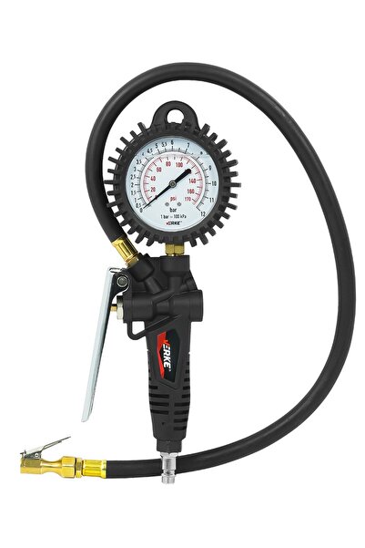 VERKE Pneumatic tire inflation gun with 12bar pressure gauge, V81267,