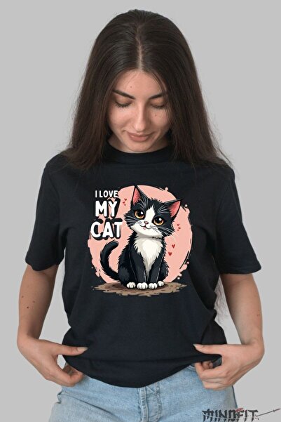 GILDAN Tricou Dama Cu Pisica I Love My Cat