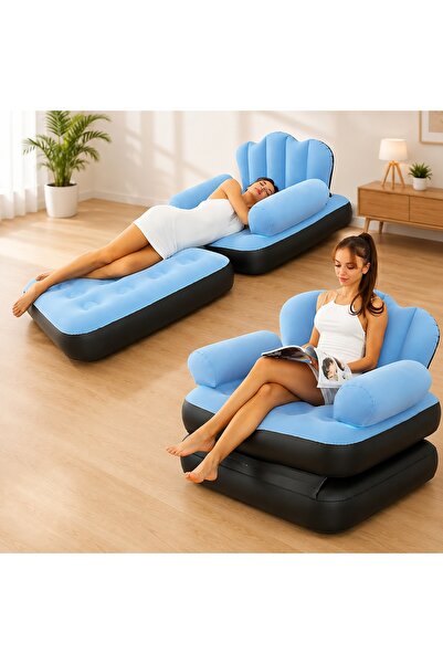 EMATTEIRO Inflatable Armchair, Pump Included, Use As Armchair Or Chaise Loung...
