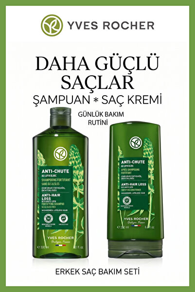 Yves Rocher Güçlendirici Prebiyotik Bakım Erkek Saç Dökülme Karşıtı Şampuan v...