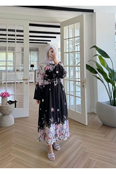 secret of VALORIA Women's Summer Buttoned Floral Flowy Hijab Shirt Dress 135 ...